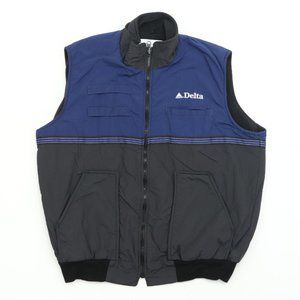 Delta Airlines Connection Large Full Zip Fleece Lined Vest Employee Uniform